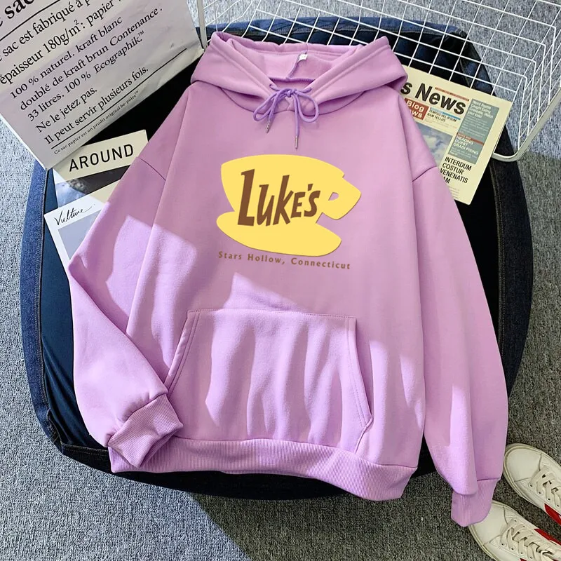 Luke\'s Hoodies Women Clothes Oversized Tops Sweatshirts Unisex Harajuku Print Gilmore Girls Fashion TV Hoodie Loose Sudaderas