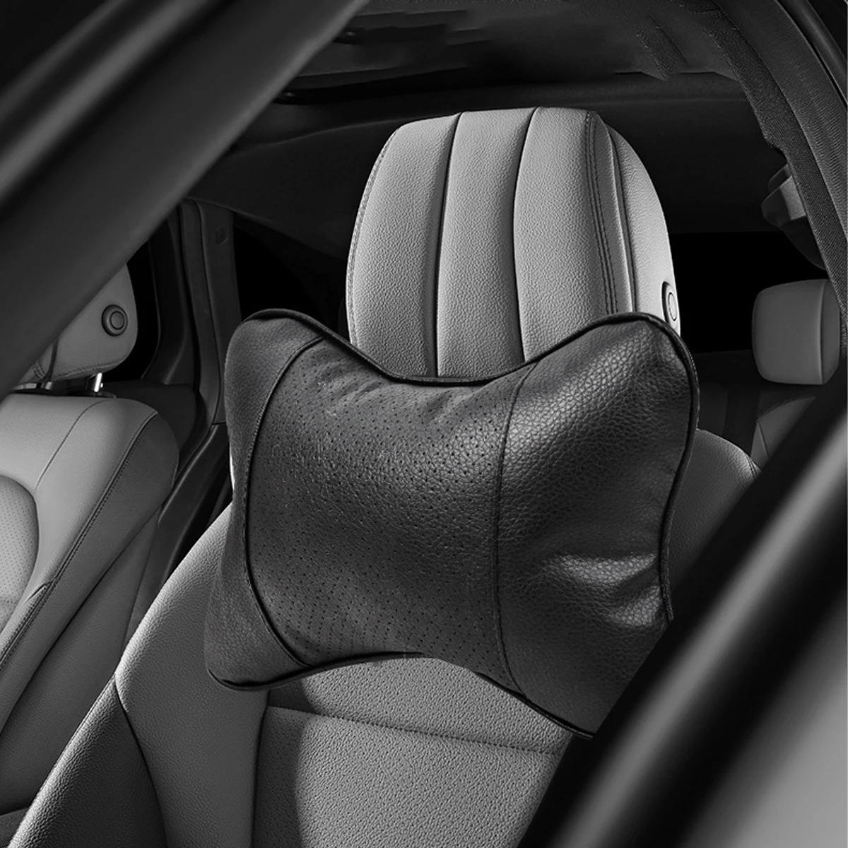 Universal Bone Shaped Car Neck Headrest Pillows, Breathable Auto Neck Support Cushion for All Seasons