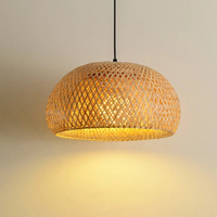 Bamboo Weaving Pendant Lamp 30/38cm Hanging E27 Ceiling Light Chandelier Fixtures Rattan Woven Home Bedroom Decors Lamps Shades