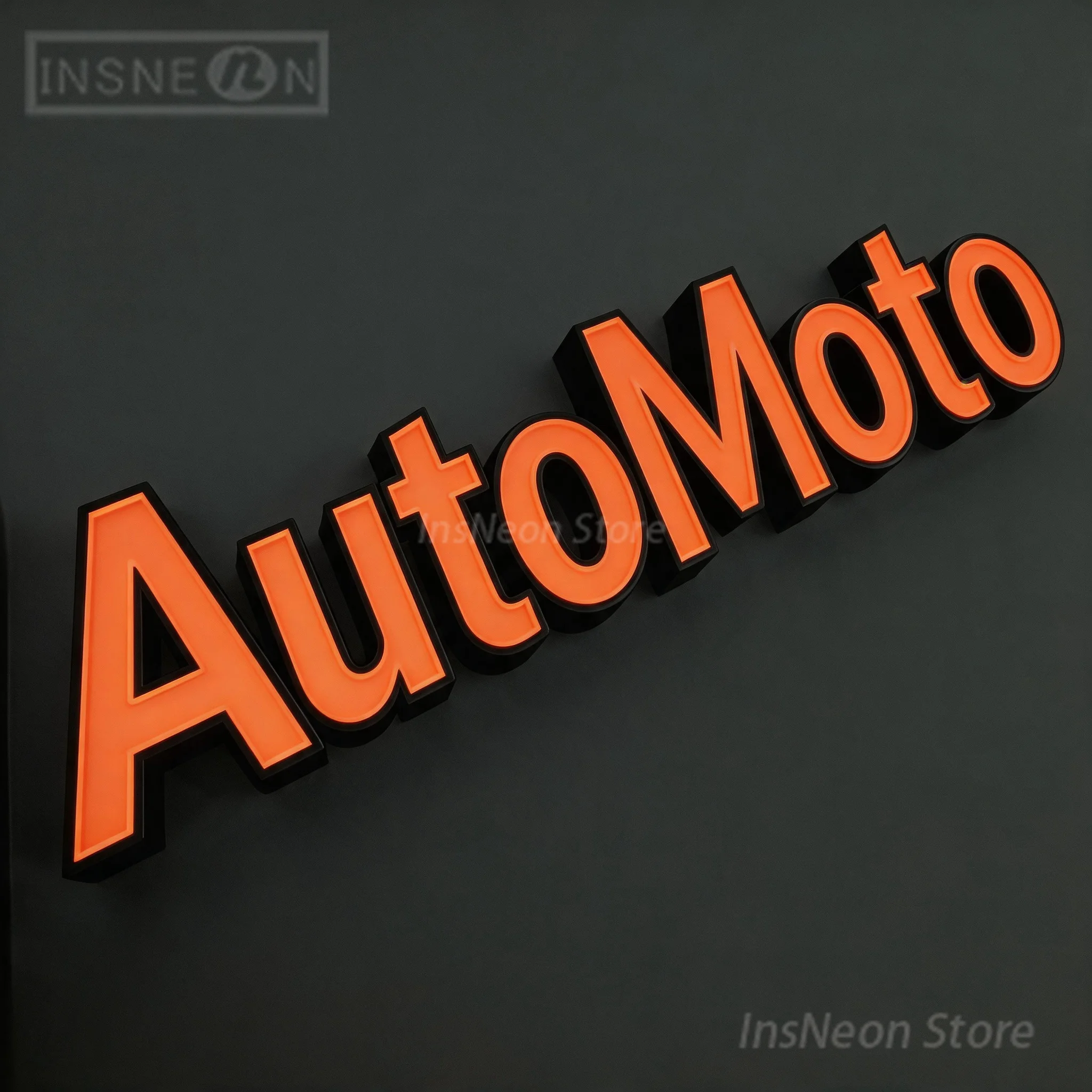 Custom Outdoor AutoMoto Channel Front-lit Letter Sign, Personalized Illuminated Signage for Businesses Offices LED Lighted Signs