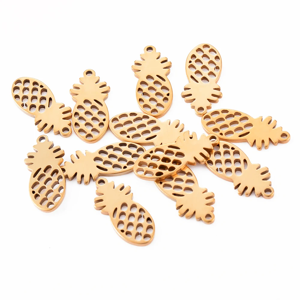 20 Stück/Set Edelstahl-Kaktus-Ananas-Anhänger für Halsketten, Armbänder, Schmuckherstellung, DIY-Handarbeiten-Zubehör – Detail 4