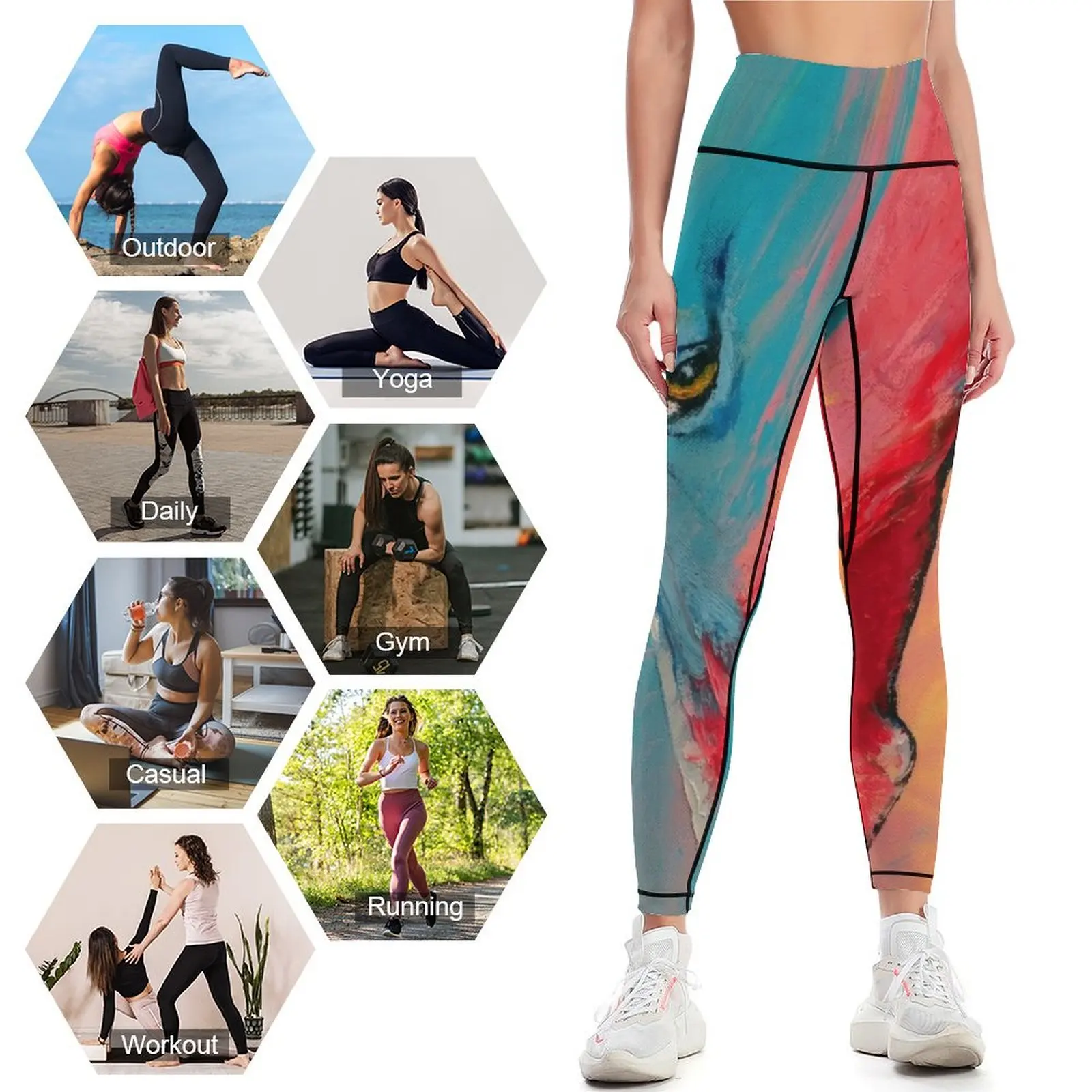 Painted Horse Leggings push up legging Women's pants sports shirts gym flared Womens Leggings