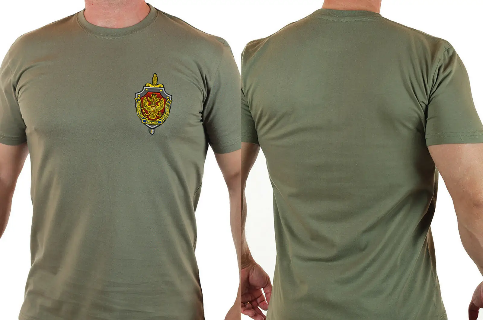 Men T-shirt Military FSB in Khaki 100% Cotton.T-shirts Russian FSB Army Force TShirt