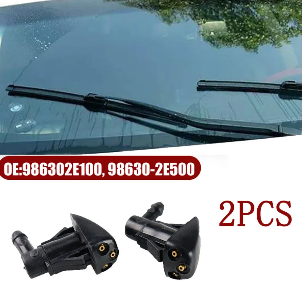 2pcs Car Windshield Jet Nozzle Car Windshield Wiper Accessories 3 Holes Hood Sprayer Nozzles For Hyundai Tucson MK1 2005-2010