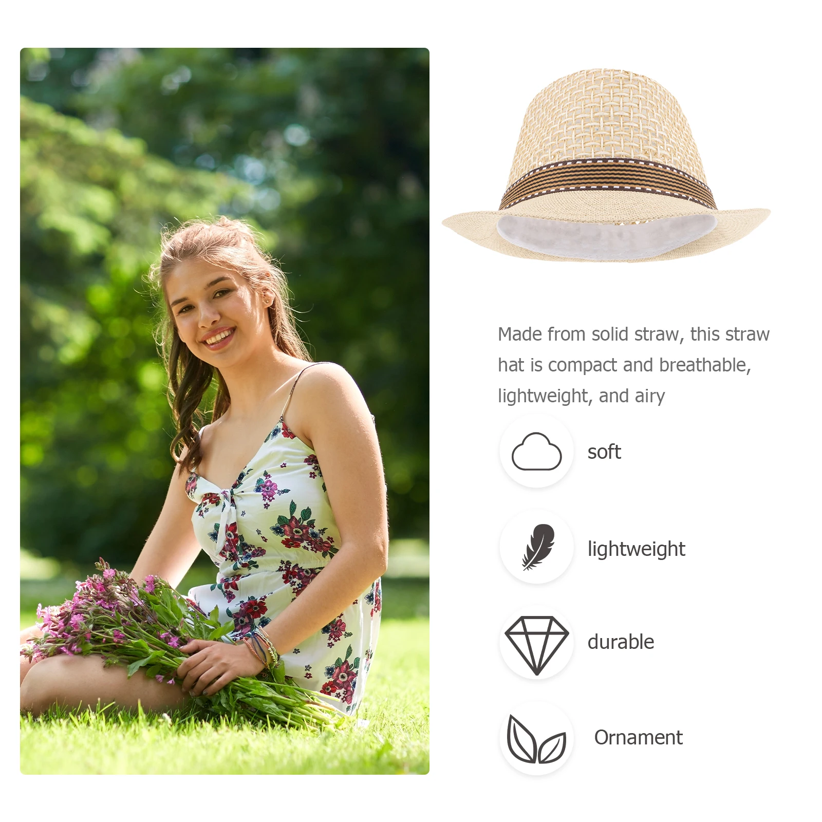 

Hats for Men Breathable Cool Woven Bucket Mens Ultraviolet Light Women Beige