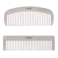 Lixada Titanium Comb Anti-Static Hair Beared Comb Pocket Comb EDC Super Light Titanium Comb Camping Equipment