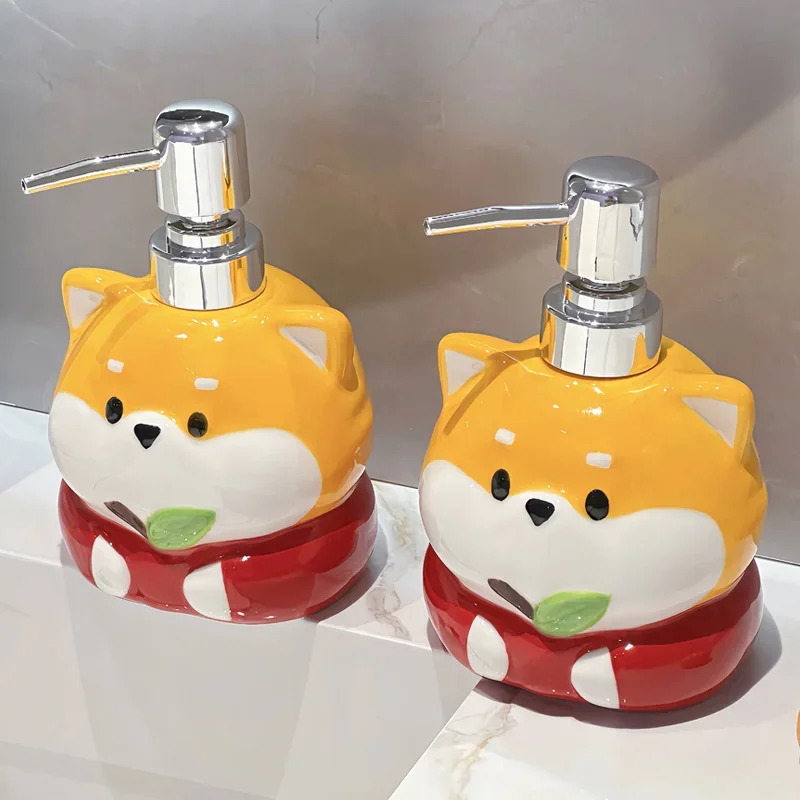 380ml soap dispenser Chaigou hand washing liquid press type household shampoo bath gel bottle lotion sub bottle  bathroom