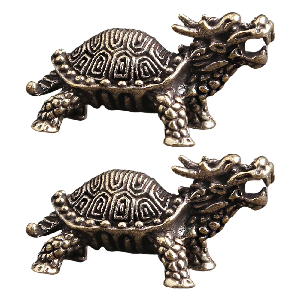 

2 Pcs Dragon Turtle Keychain Pendant Car Key Ring Hanging Decorative Bag Charm Travel Accessory Creative Jewelry Part