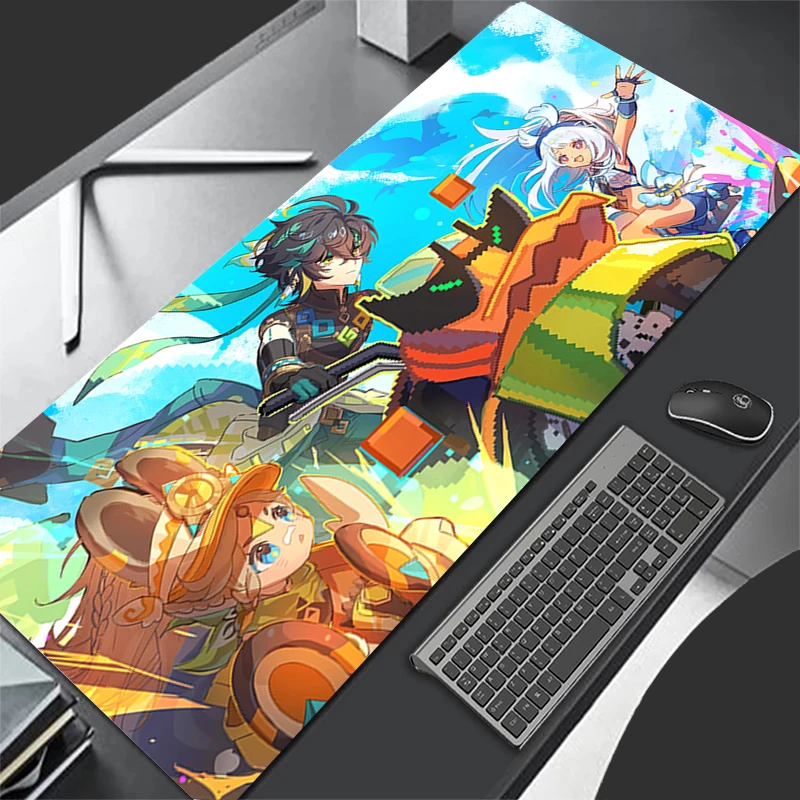 Mousepad Computer Gaming Accessories Keyboard Pad Office PC Rubber Mouse Pad Decoracion G-genshin Impact Kinich Desk Mouse Mat