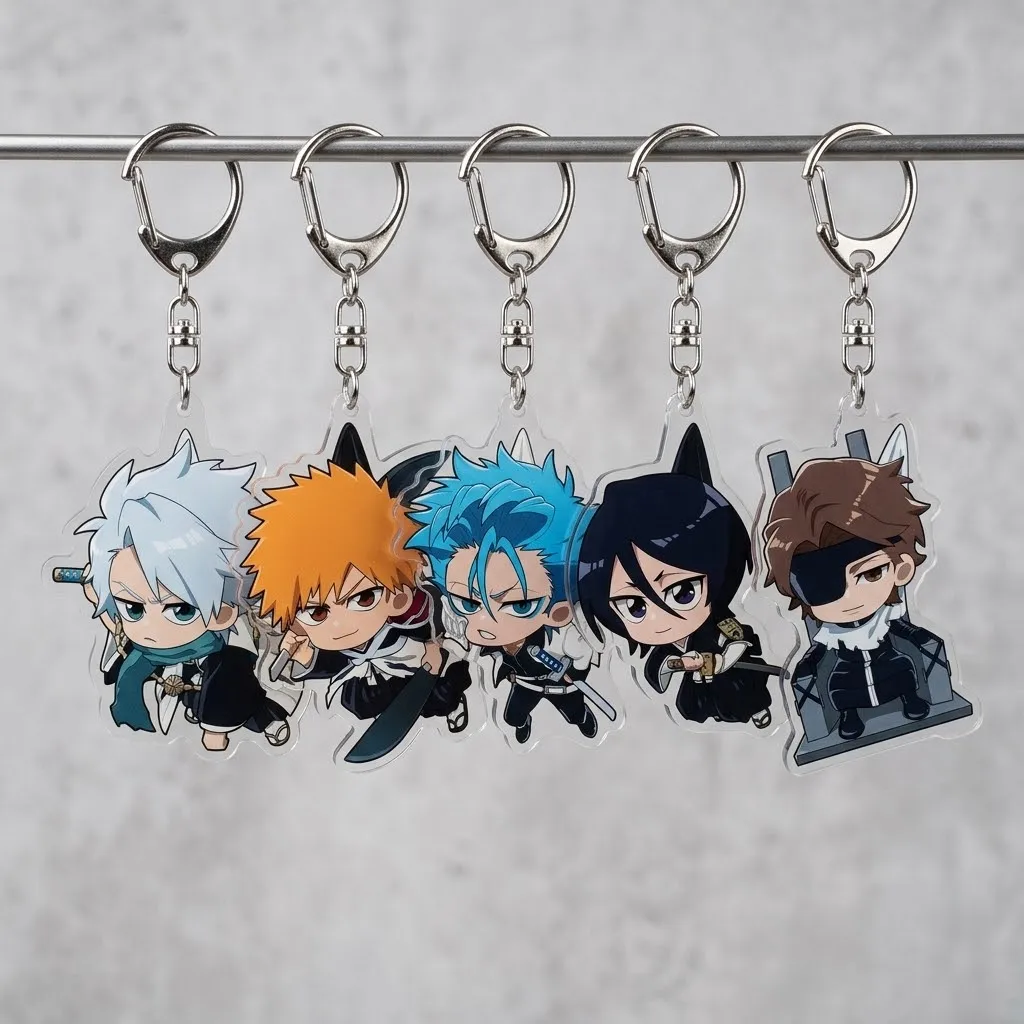 Anime Bleach Acrylic Keychain Grimmjow Jaegerjaquez Figure Desktop Decoration Collectible Ornament Cartoon Character Model Gift
