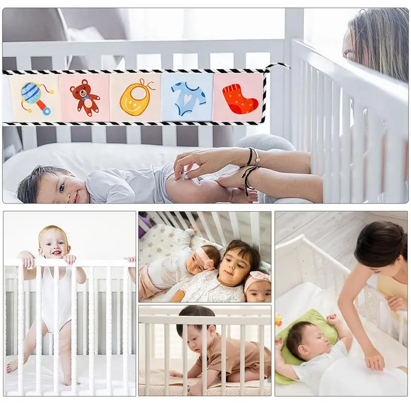 Toddler Crib Book Sensory Toys Crinkle Books Cloth Books Crib Toy Chewable High Contrast Fine Motor Toys Educational Toys For Bo