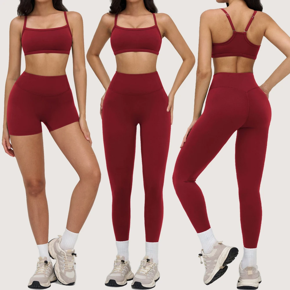 

Комплект спортивной одежды для женщин из 2 предметов: топ-бра и леггинсы для йоги и фитнеса