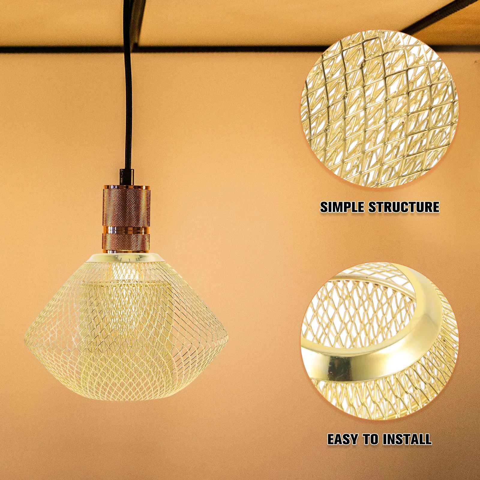 Double Layer Hollow Out Iron Wire Lampshade Retro Vintage Metal Pendant Light Shade for Home Restaurant Hotel Decorative