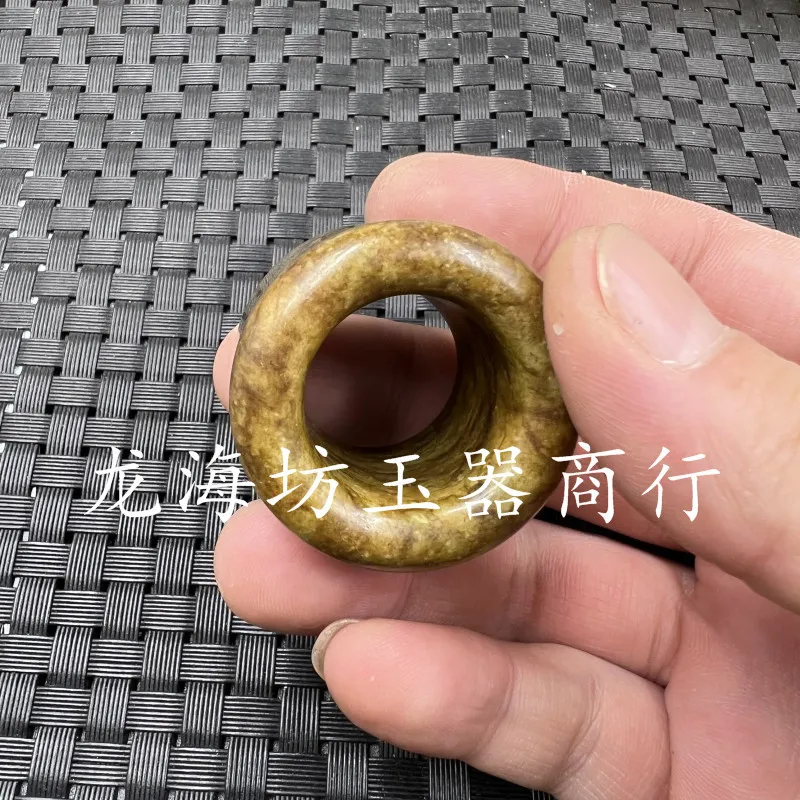 Bronze Jade Pendant Paper Spar Jade Large Thumb Ring Widened Jade Ring Crafts Retro Jade Ring Bracelet