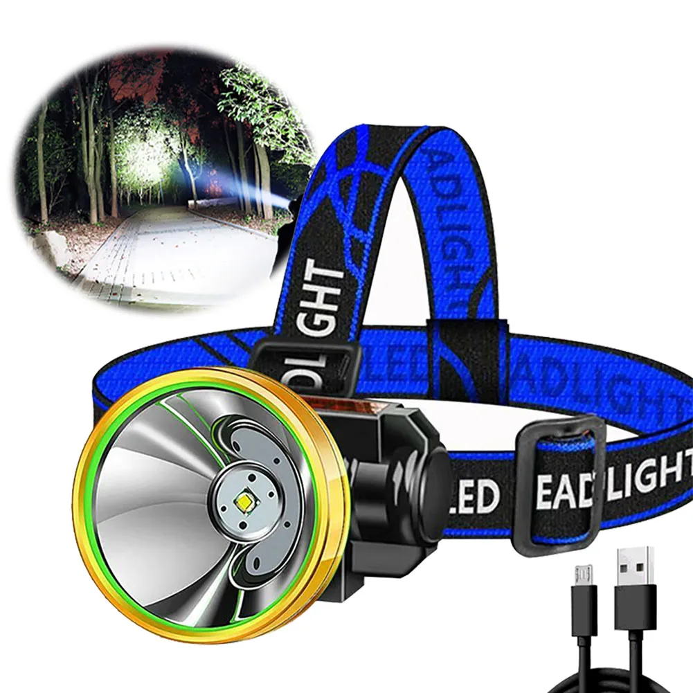 Portable LED Headlamp Rechargeable Waterproof Super Bright Head-mounted Flashlight Torch For Fishing Hiking Camping