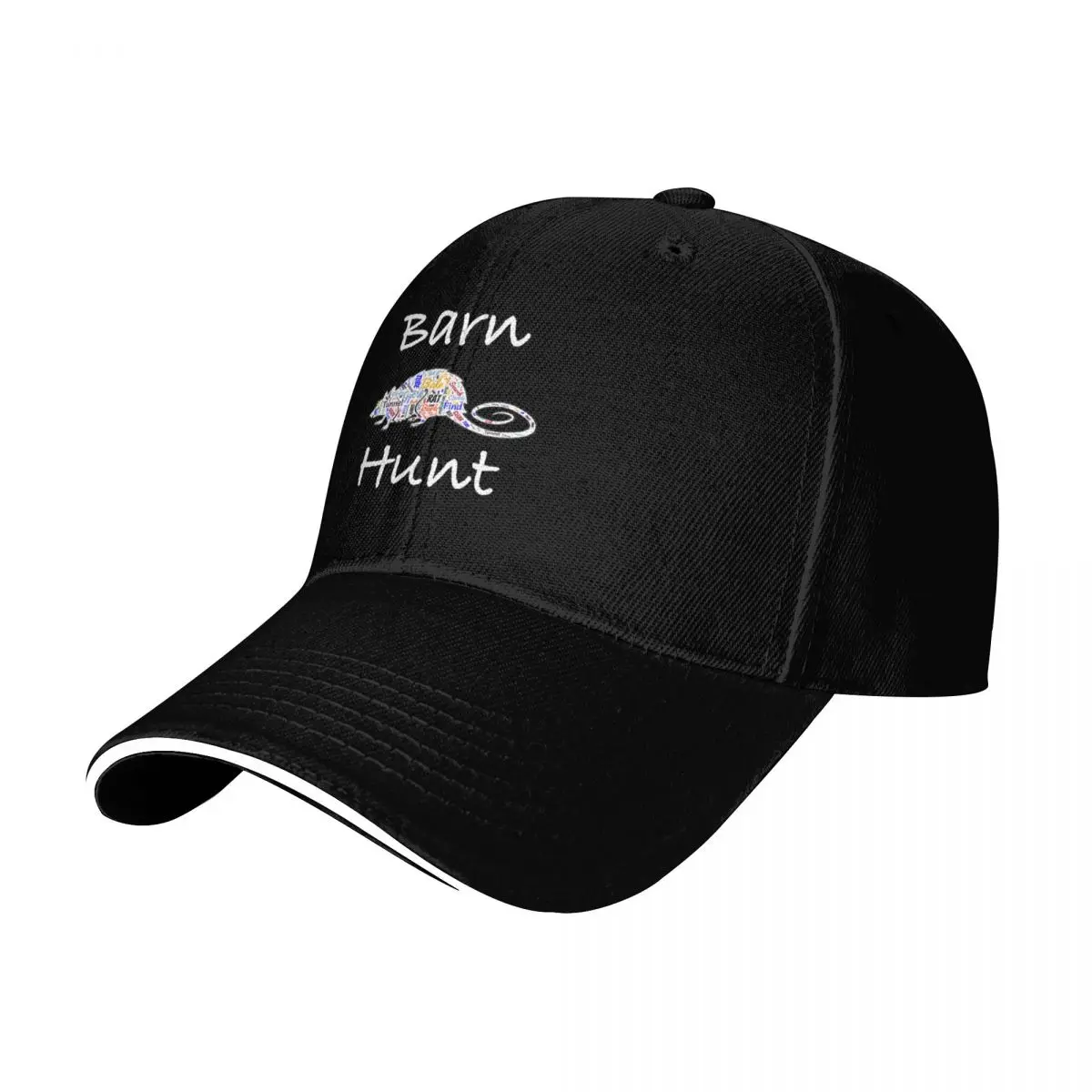Barn Hunt Canine Rat Hunting - Barn Hunt with Rat word cloud Baseball Cap Men Women Casual Summer Sport Sun Cap