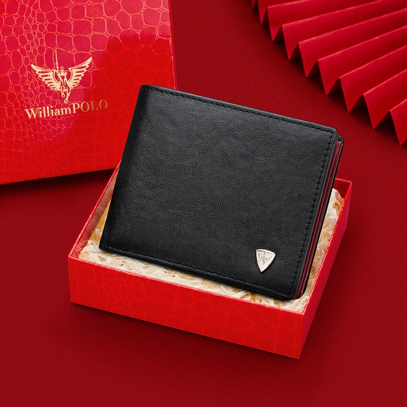 Men's fashionable short wallet, leather personalized card holder, multifunctional card bag