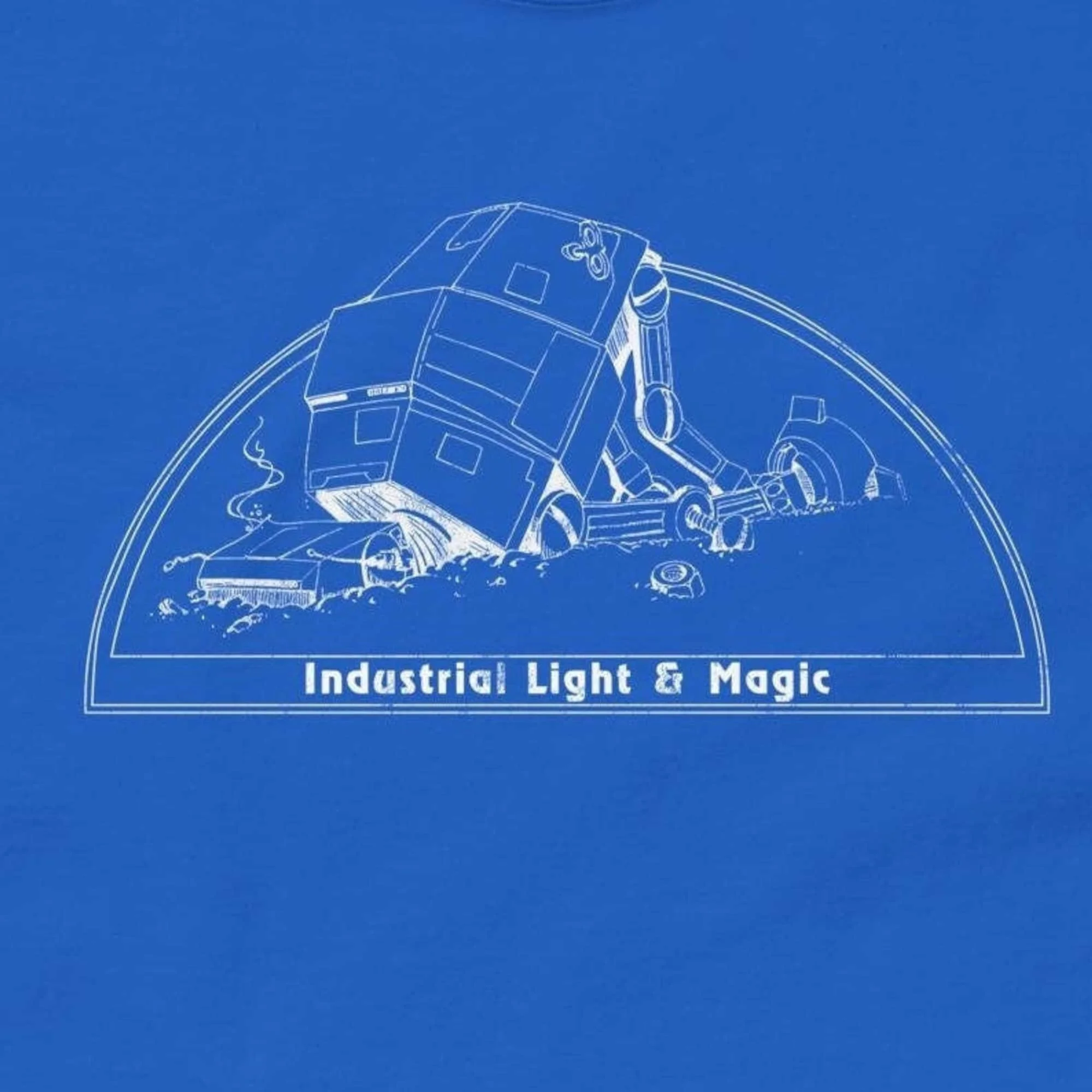 Ilm Industrial Light Magic Episode V White Logo Crew T Shirt Replica Slightly Distressed Classic