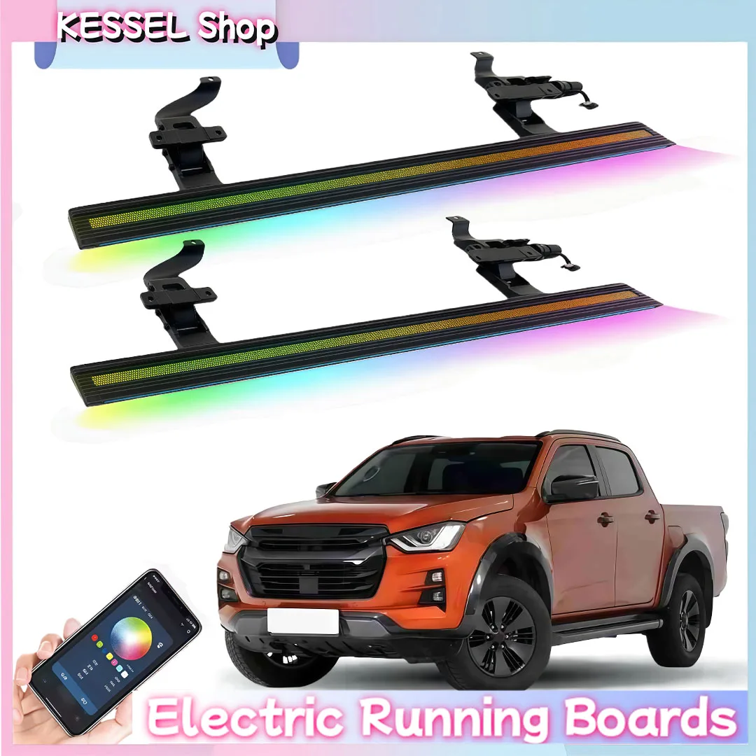 

Power Side Step with LED Light Electric Running Boards fits for Isuzu D-MAX 2023-2026 Deployable Retractable Steps