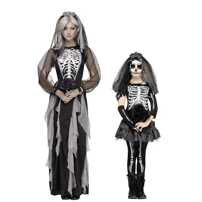 Snailify Vrouwen Gothic Skelet Bruid Kostuum Meisje Lijk Bruid Kostuums Eng Skelet Halloween Kostuum 2024 Nieuwkomer