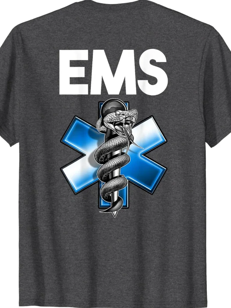 EMS EMT Emergency Medical Service First Responder T-Shirt Short Sleeve Casual 100% Cotton Men T Shirts image 4
