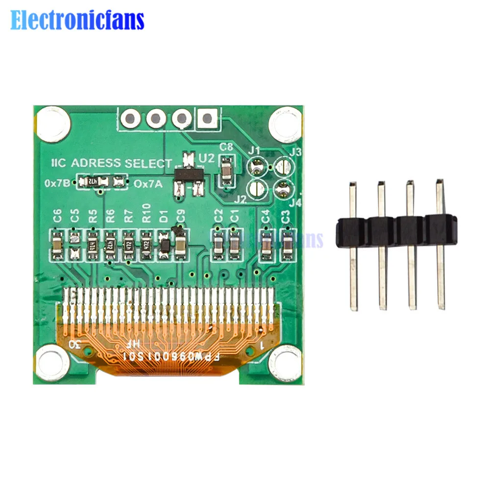 0.96Inch OLED Display Module IIC I2C Serial 128X64 Resolution Driver White Blue Yellow Blue Dual Display Screen with Pin