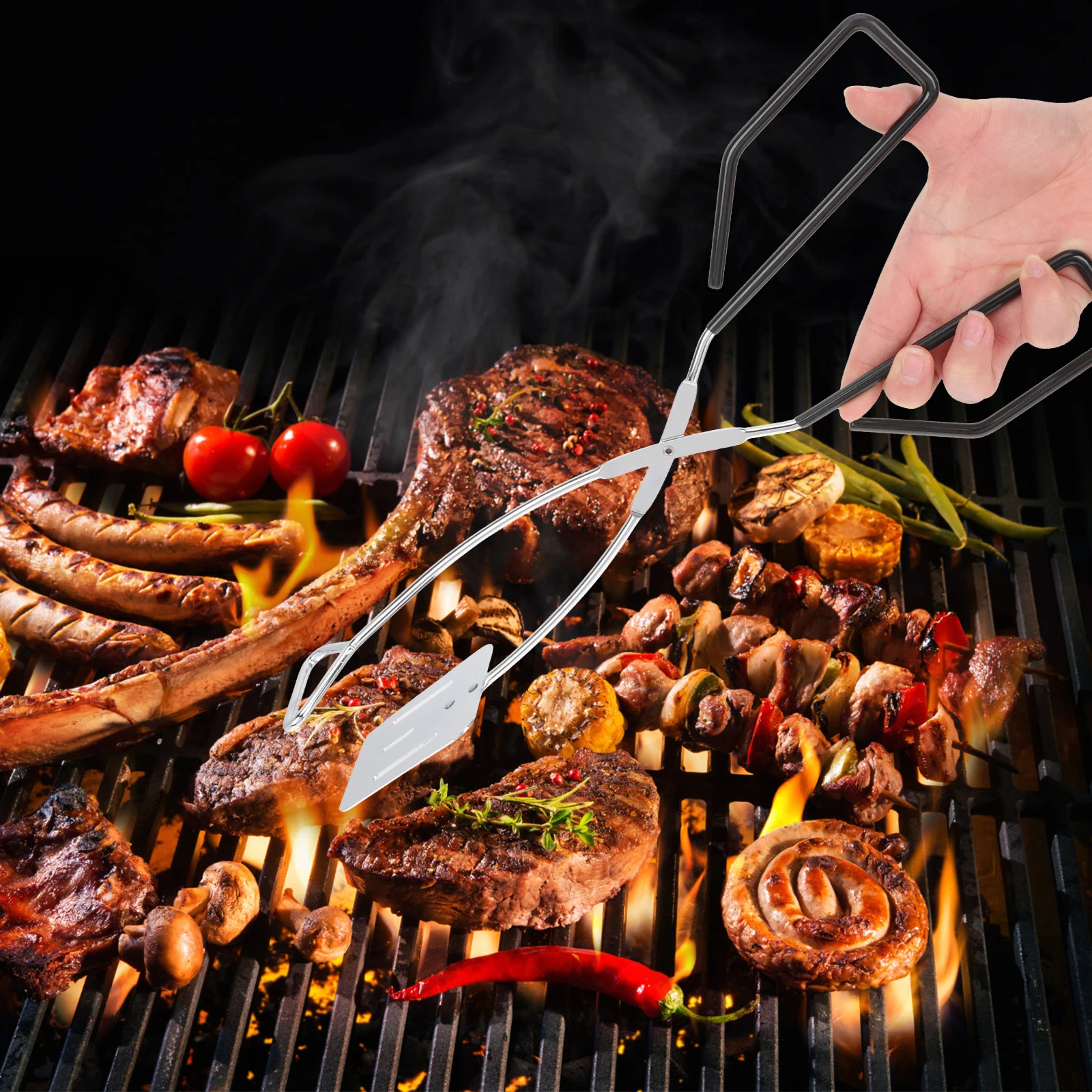 

Multifunctional BBQ for For Cooking Grilling Cooking Grilling Kitchen Tongs Slotted Bbq Tongs Thick Long