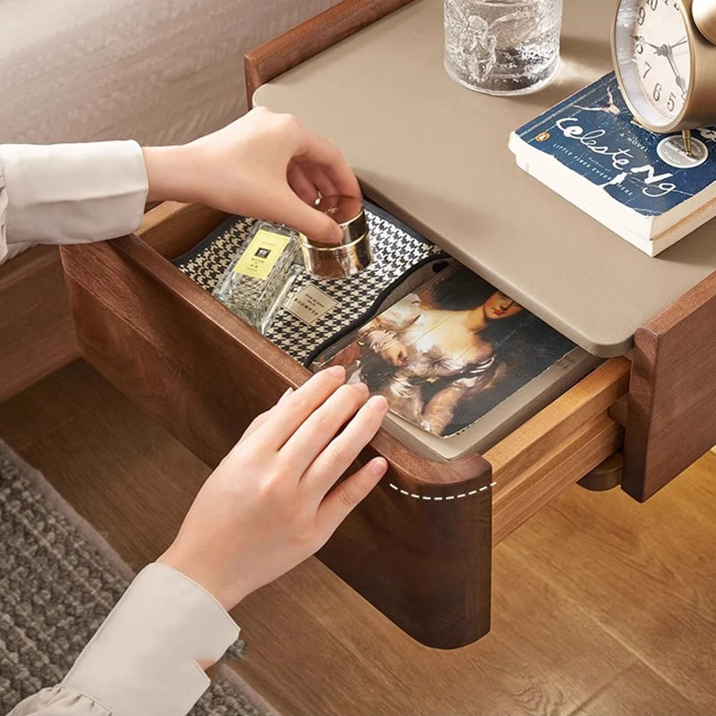 Floating Wood Nightstand Wireless Charging Light Smart Night Table Mesa Lateral Luxury Articulos Para El Hogar Modern Furniture