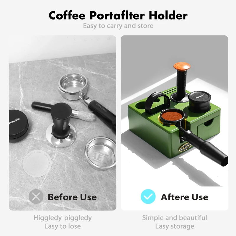 AliKisscafe Coffee Tamping Station Stand Portafilter Holder 51mm 54mm 57 58mm Delonghi Breville Espresso Accessory Barista Tools