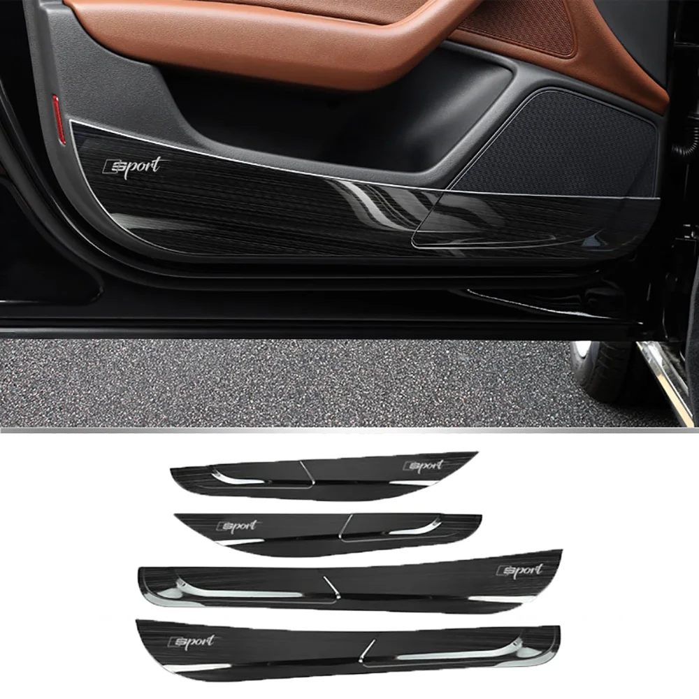 For Audi A6 C7 C8 Q5 FY Q3 F3 Car Door Anti Kick Pad Protective Cover Side Edge Decoration Stickers Auto Interior Accessories