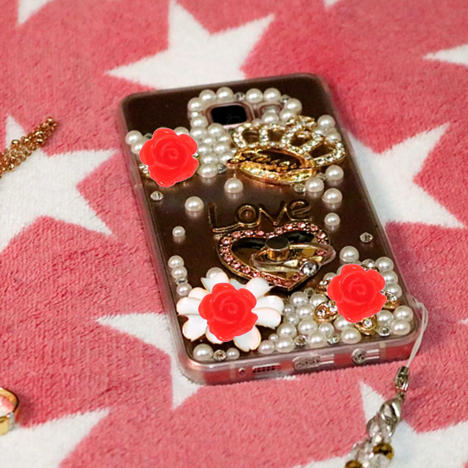 

50Pcs Rose Flower Resin DIY Nail Art Decorations Manicure Small Accessories Mobile Shell Crafts Colorful Ornaments