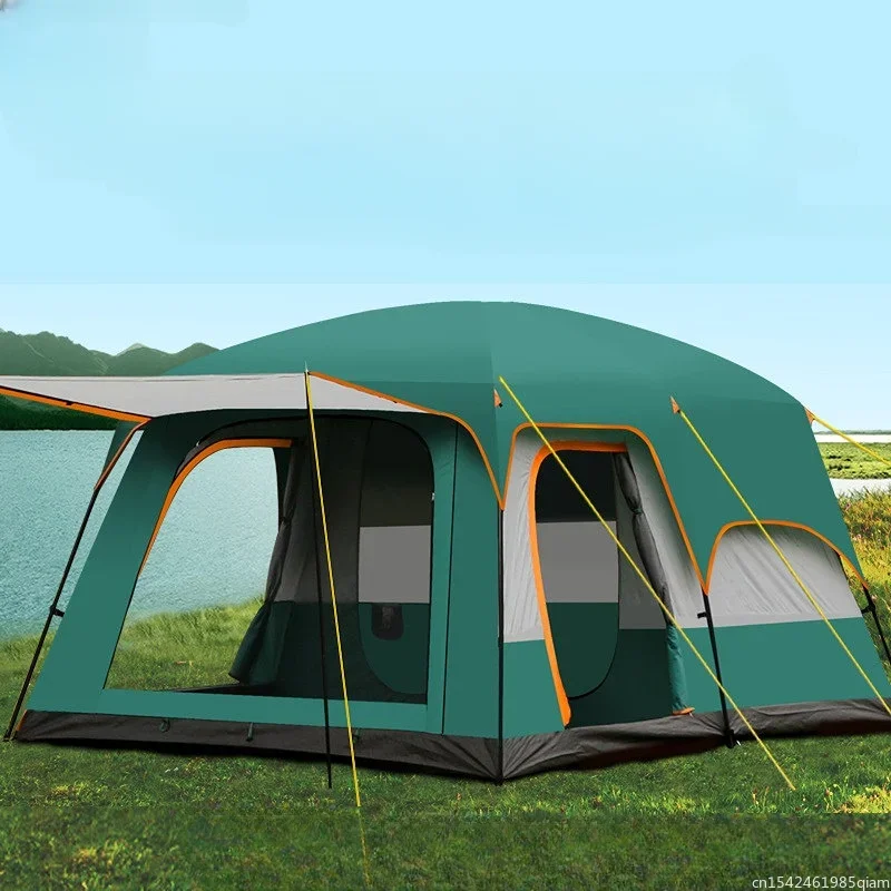 

Outdoor Camping Large Family Tent Travel Outing Windproof Warm Uv Protection Keep 2 Bedrooms 1 Living Room Mosquito Control new