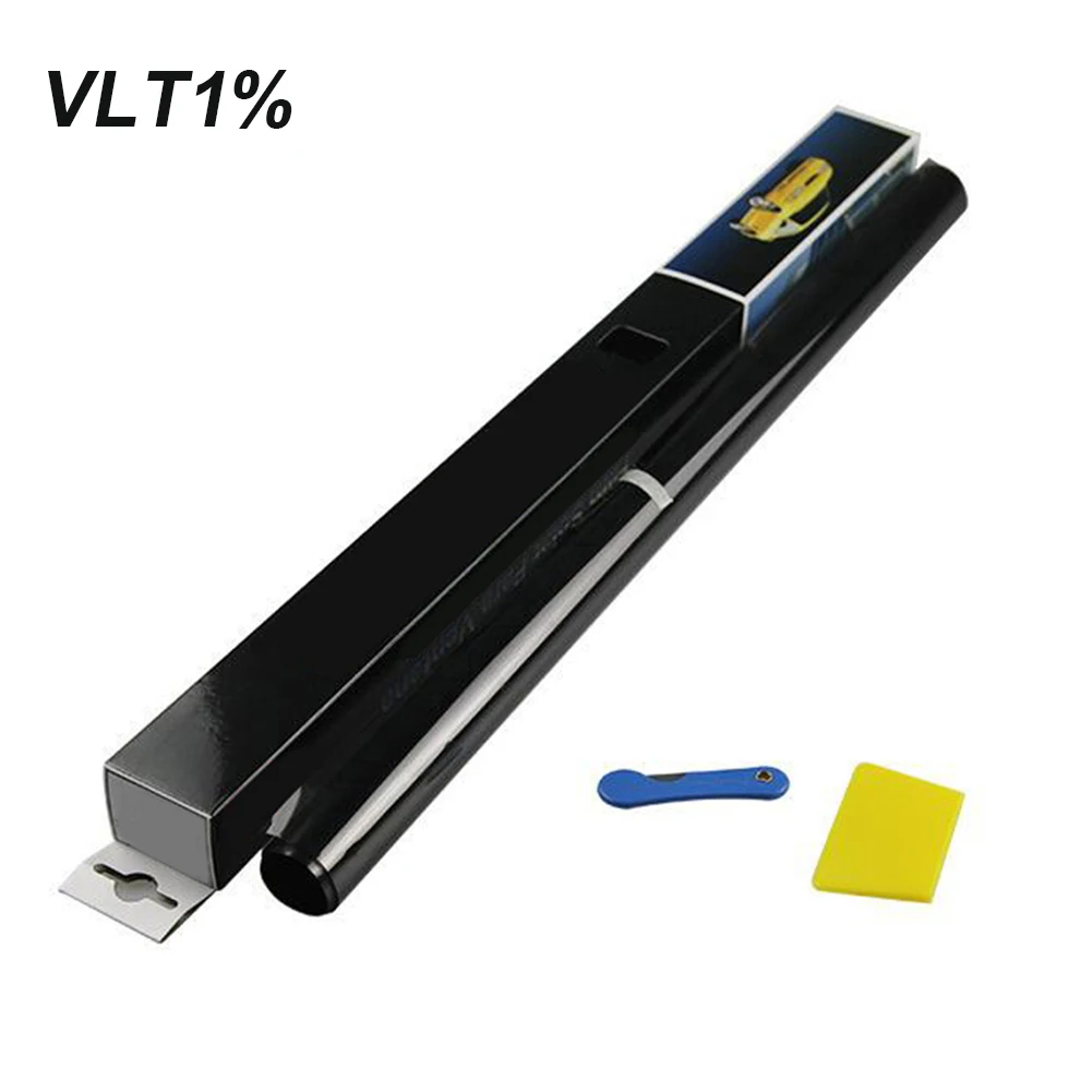 Seamless fit, reliable sun protection 300CMx50CM Sunshade Film Car Home Tint Film Black Roll 1 VLT Tinting Tools Kit