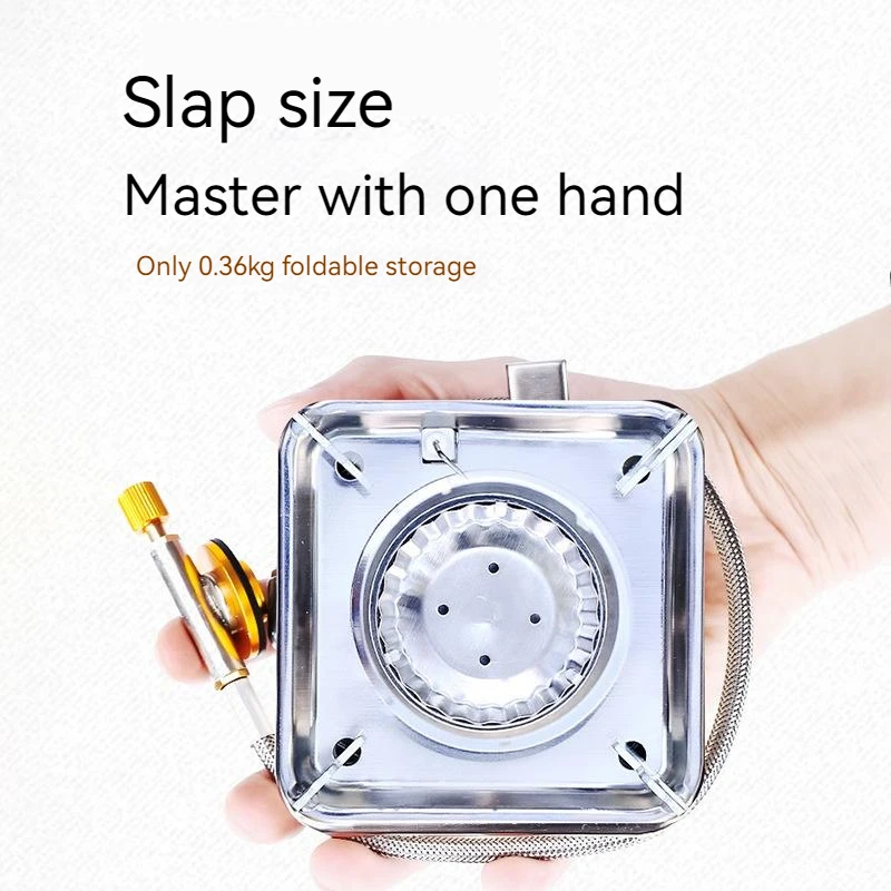 Outdoor Square Cassette Stove Folding Portable Stove Gas Stove Boiling Tea Boiling Water Camping Picnic Stove Head Outdoor Appli