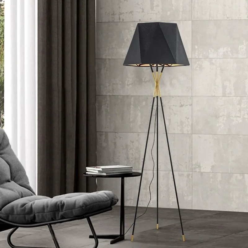 American minimalist modern living room, bedroom, study lighting fixture, Nordic model home, creative fabric lampshade,