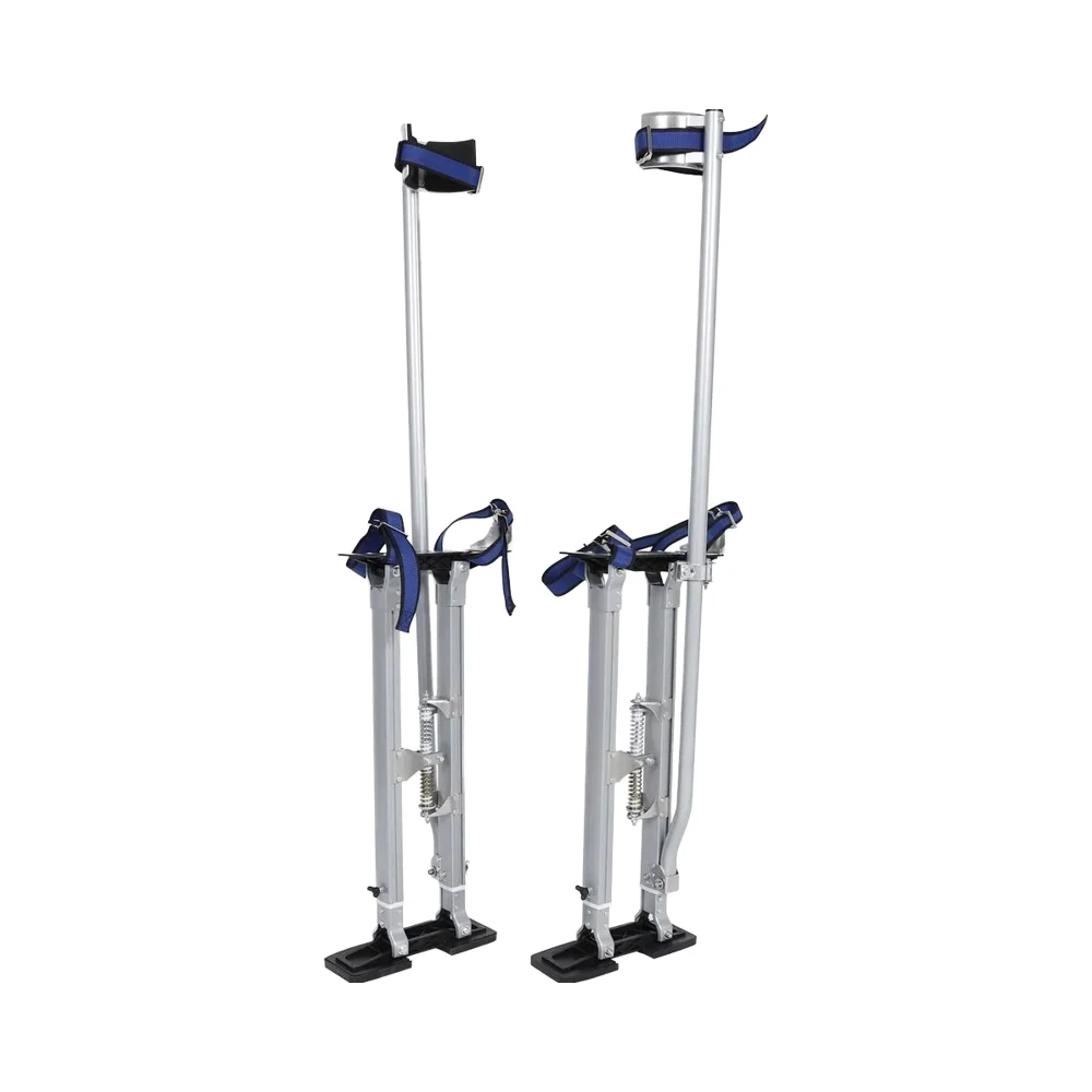 

24-40 Inch Silver Industrial Drywall Stilts Adjustable Aluminum Tool Stilt Protective Knee Pads Portable for Painters