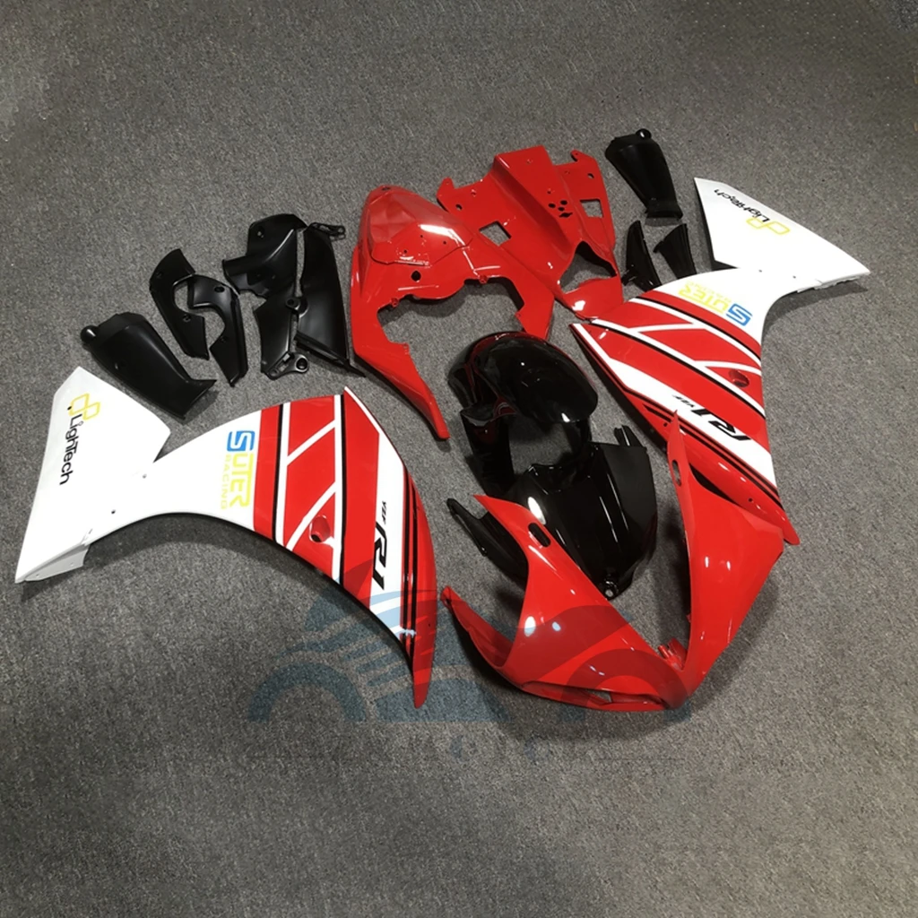 Complete Fairing Set red white Bodywork for 2009 2010 2011 2012 YZFR1 YAMAHA YZF-R1 09-12 Sportbike  ABS Plastic 100% Injection