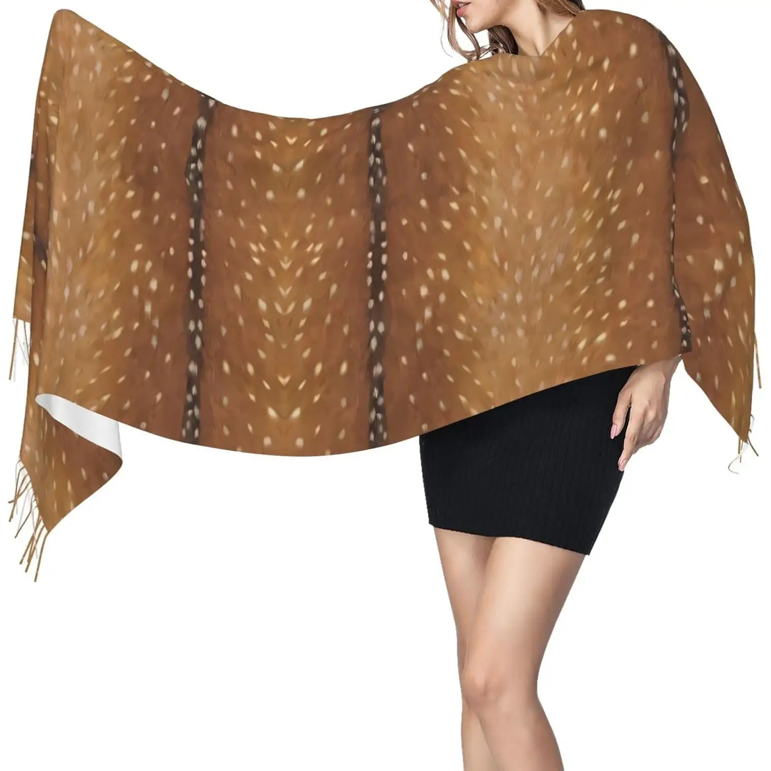 

Animal Hair Pattern Women's Scarf Pashmina Shawl Wrap for Evening Dress Wedding Bridal Winter Warm Large Scarves