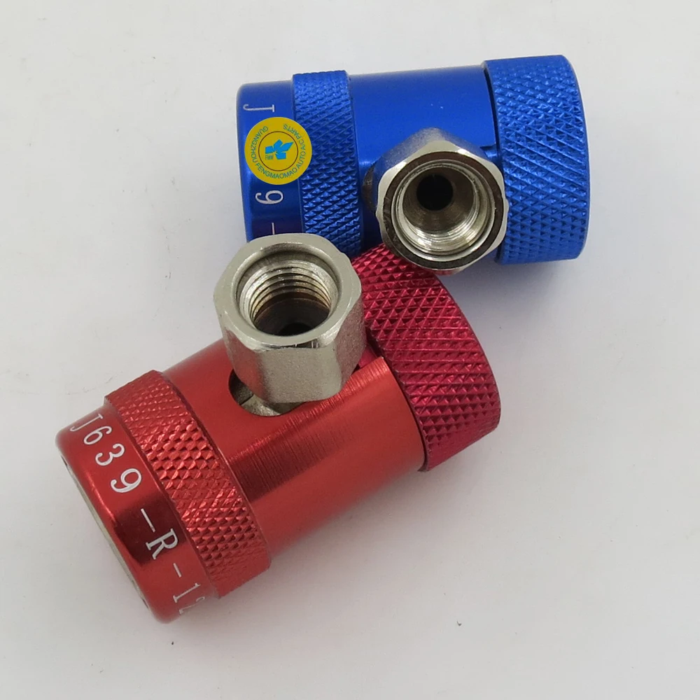 R1234yf Refrigerant Quick Fitting Air Conditioning Adapter Brass Adjustable Fluoride R134A Quick Coupler