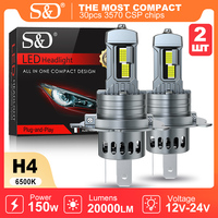 20000LM H4 LED Headlight Bulbs 9003 HB2 High Low Beam Canbus H7 Led Super Bright 12V 6500K Motorcycle Auto Lights