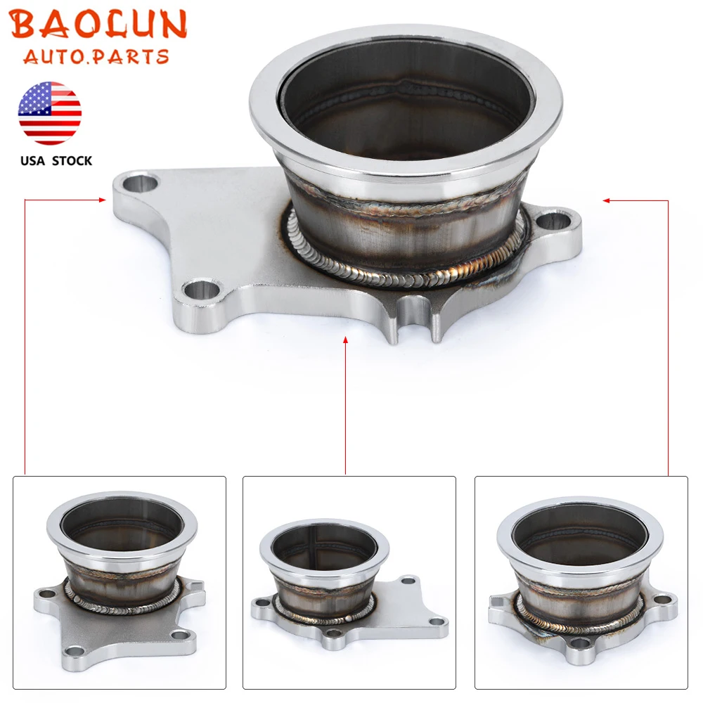 

BAOLUN Stainless Steel Adapter Turbo Adaptor Flange For T3/T4 Turbo 5 Bolt to 3" V-Band Flange