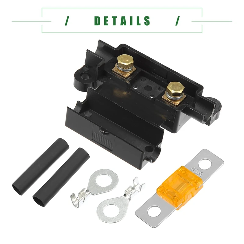 ANS Fuse Holder Kit For Dual Battery System, Fuse Holder, Tube Terminals, Pre Cut Heat Shrink Sleeving ,6 Set (40A) Durable