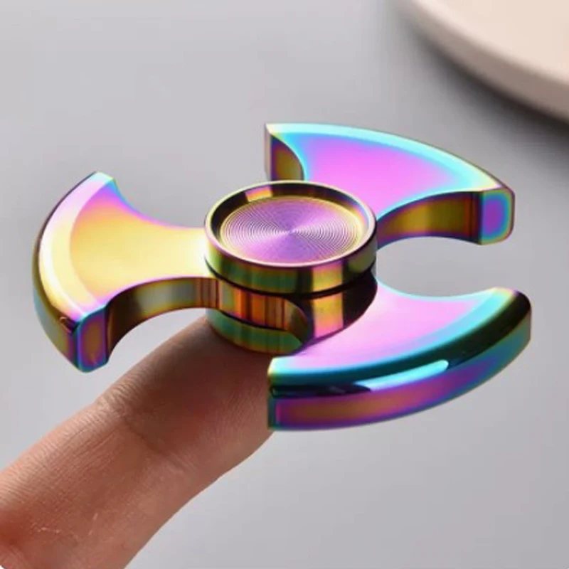 Fidget Spinner de acero inoxidable para aliviar el estrés, juguetes para autismo, TDAH, terapia de ansiedad, Gadgets EDC, cosas geniales para niños