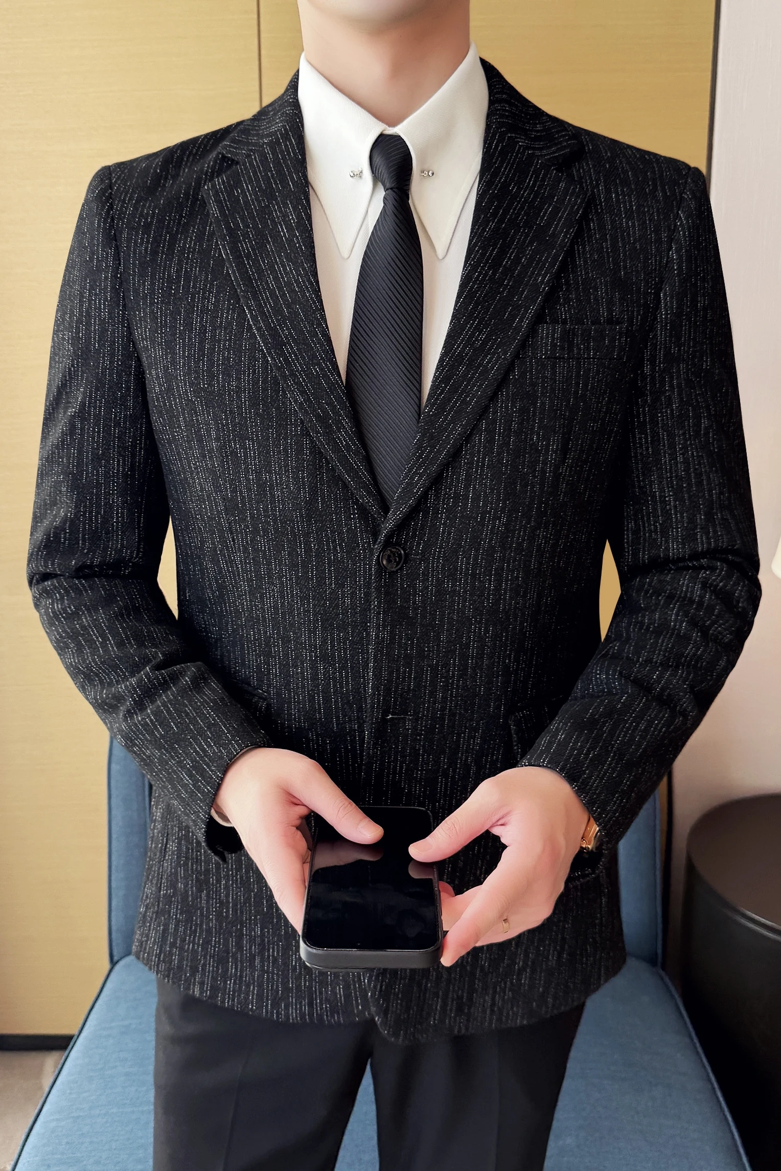 النمط البريطاني بدلة عمل سترة للرجال موضة سليم صالح عادية السترة Masculino مأدبة اجتماعية فستان الزفاف معاطف 5XL