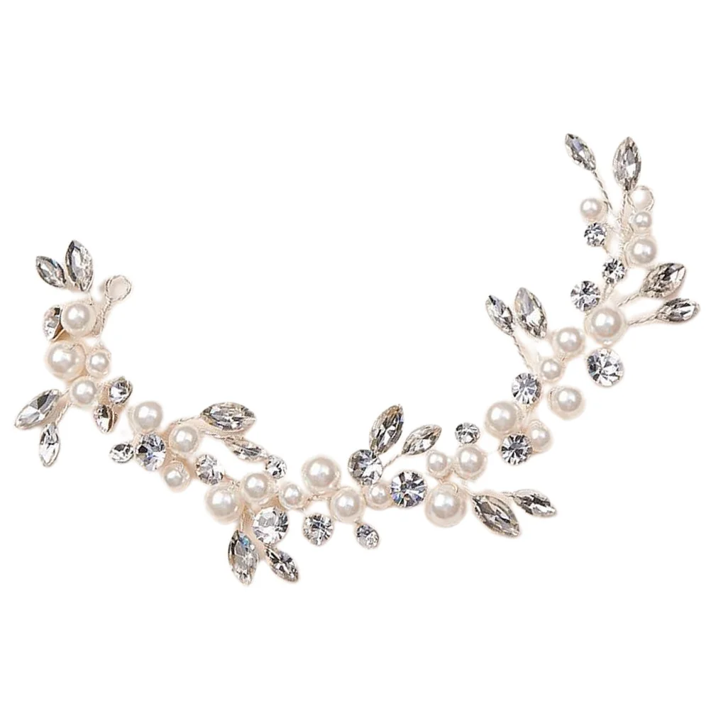 عقال لؤلؤ الزفاف إكسسوارات شعر الزفاف أحجار الراين مزين مجوهرات الرأس لحفلات خطوبة العروس وديكور المهرجانات