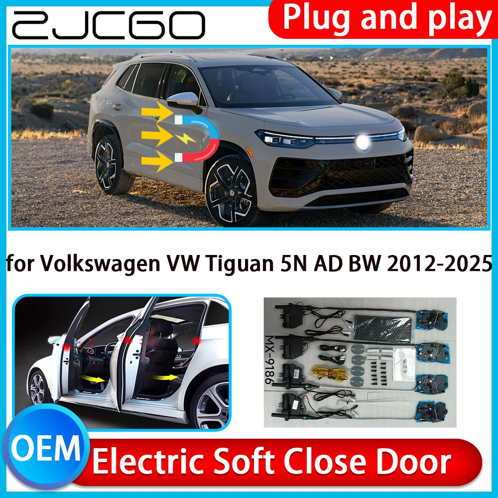 

ZJCGO for Volkswagen VW Tiguan 5N AD BW 2012-2025 Auto Pull Car Soft Close Kit Door Power Latch Electric Door Catch Soft Closing