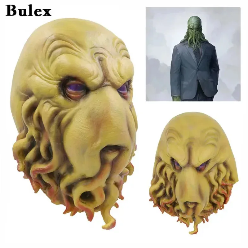 DY20Bulex 5VQ931HR Neueste The Call of Cthulhu Maske Horror Monster Latex Maske Halloween Cosplay Kostüm für Erwachsene25
