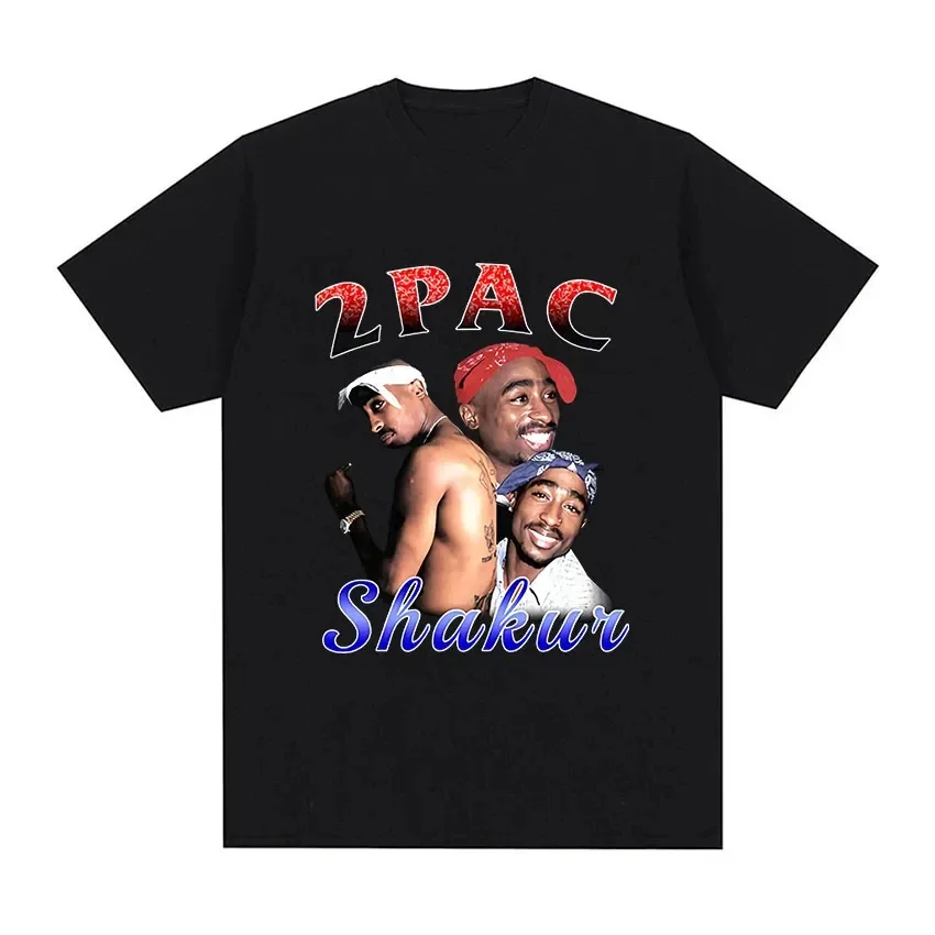 Male and female hip hop rapper Tupac t-shirt, 3D printing, personality, short sleeve tops, oversized, O Neck, unisex clothes, 2p