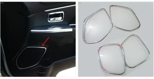 For Mitsubishi ASX 2011-2016 ABS Chrome car door speaker decorative circle Horn decorative frame protection car accessories