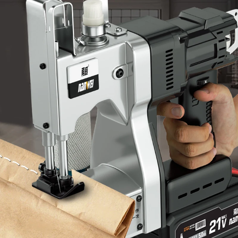 

Rechargeable 21V household sewing machine with single needle and wire scissors, automatic wireless handheld bag sealing machine